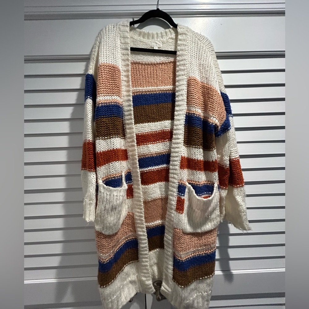 Multi colored long maxi knit sweater. Size S/M Lost+Wander